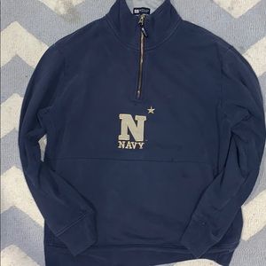 Navy sweatshirt.
